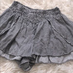 striped flowy shorts